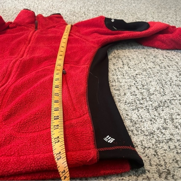 Columbia Interchange Red & Black Fleece Full-Zip Jacket Sweater Size Medium - Picture 10 of 10